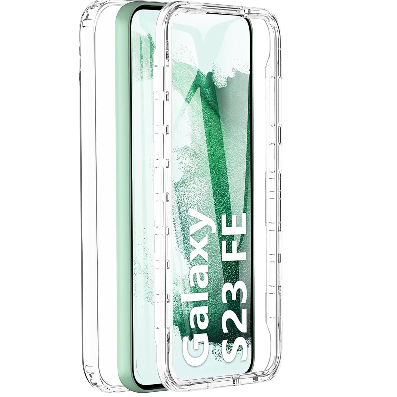 Husa 360 ALC Mobile, compatibila cu Samsung Galaxy S23 Fe, V2 Transparent fata+spate