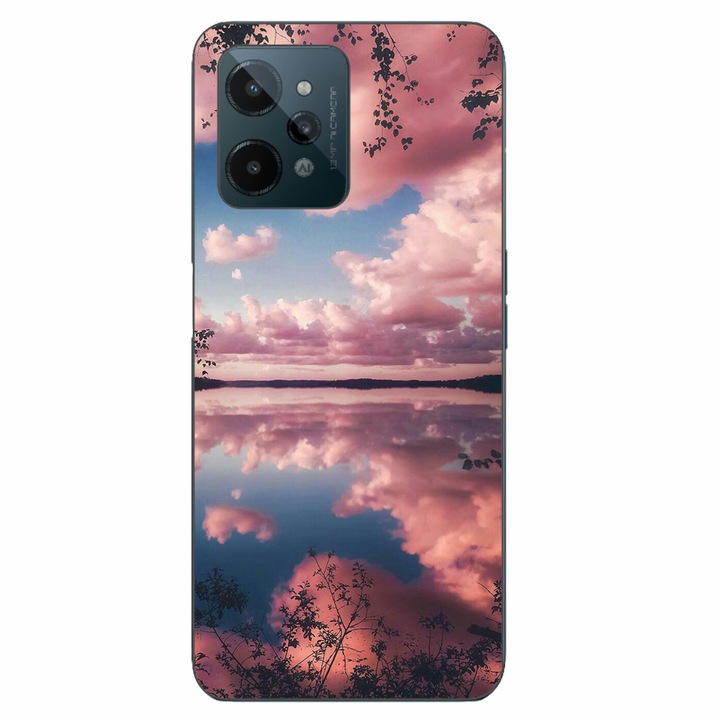 Husa compatibila cu Realme C31 Silicon Gel Tpu Model Pink Clouds