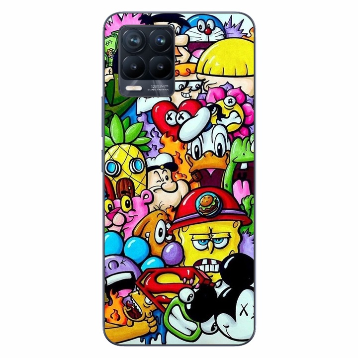 Капак, съвместим с Realme 8 Pro Silicon Gel Tpu Model Pop Art Cartoons