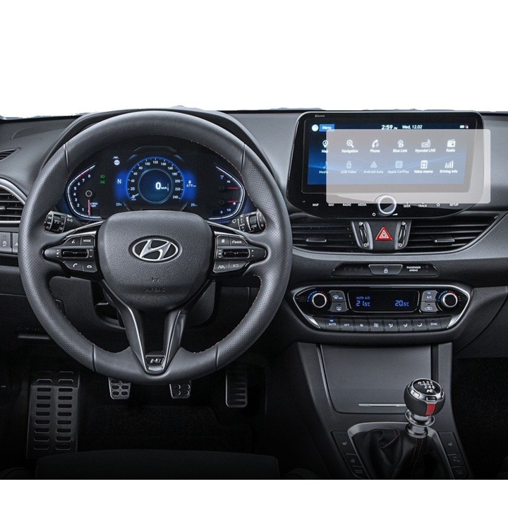 Folie Protectie Navigatie Hyundai I30 2020-2024, 10.2 inch, Duragon, Duragon, protectie Display Navigatie, silicon Mat, Anti-zgarieturi, Anti-amprenta, Anti-reflex, Regenerabila, Flexibila, Anti-Shock, kit instalare