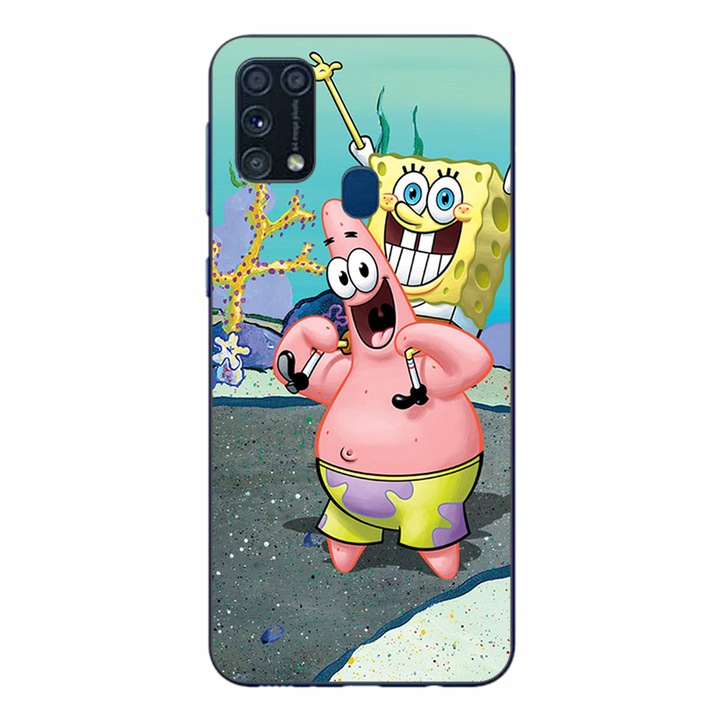 Husa compatibila cu Samsung Galaxy M31 si M21S Silicon Gel Tpu Model Spongebob