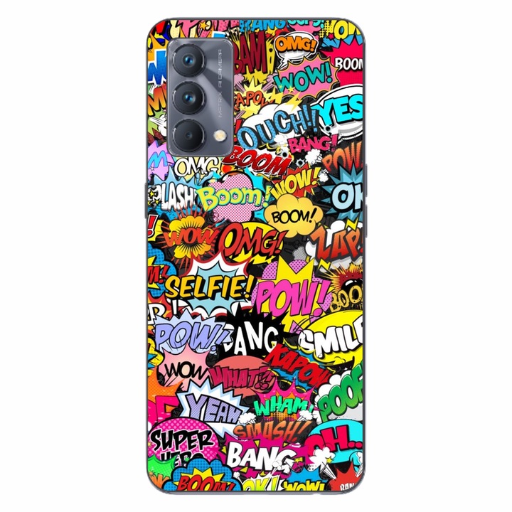 Капак, съвместим с модел Realme GT Master 5G Silicon Gel Tpu Pop Art Pow Wow Boom