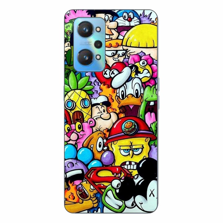 Капак, съвместим с Realme GT NEO 2 Silicon Gel Tpu Model Pop Art Cartoons