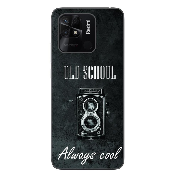 A burkolat kompatibilis a Xiaomi Redmi 10C Silicone Gel Tpu Model Retro kamerával