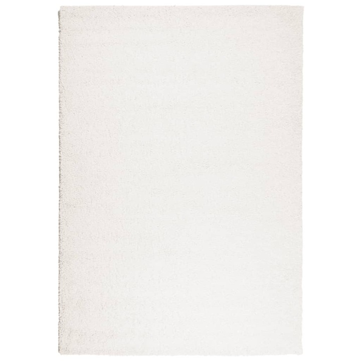 vidaXL PAMPLONA krémszínű magas szálú bolyhos modern szőnyeg 140x200cm 4 kg