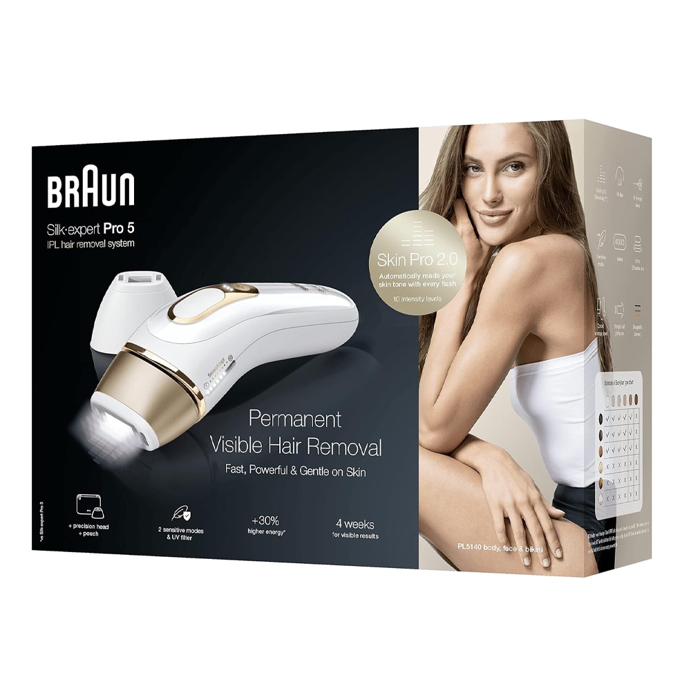Epilator, Braun, Silk-expert Pro 5, 400.000 impulsuri, 2 varfuri