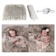 Комплект 2 легла и бебешка лента за глава, BOMSTOM, акрил, 60x50 см, сиво/бяло