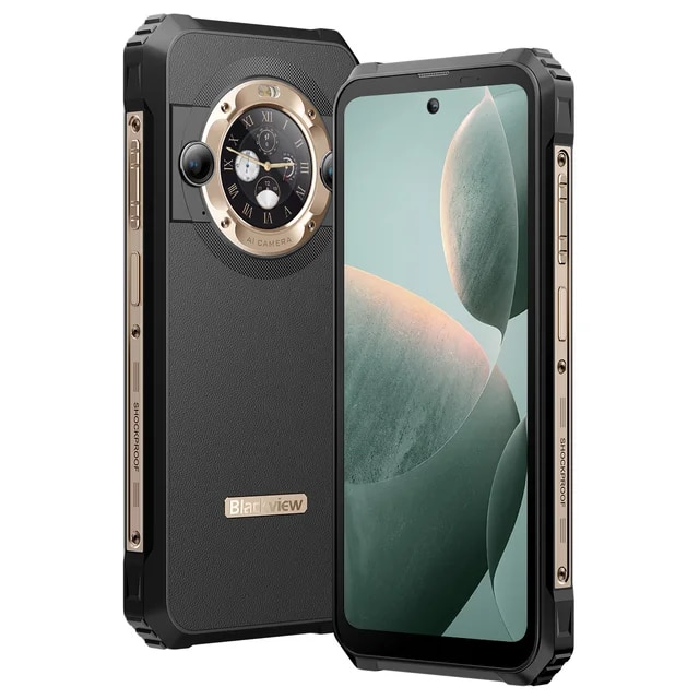 Telefon mobil Blackview BL9000 Gold, 5G, Dual Display, 6.78" 2.4K FHD+ 120Hz, 24GB RAM (12GB + 12GB extensibili), 512GB ROM, Android 13, 50MP, NFC, 8800mAh, 120W, WiFi 6, ArcSoft 8.0, Dual SIM