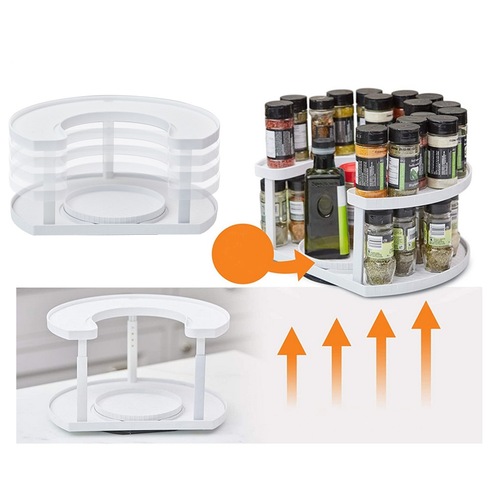 Organizator cu 2 rafturi rotativ pentru condimente - eMAG.ro