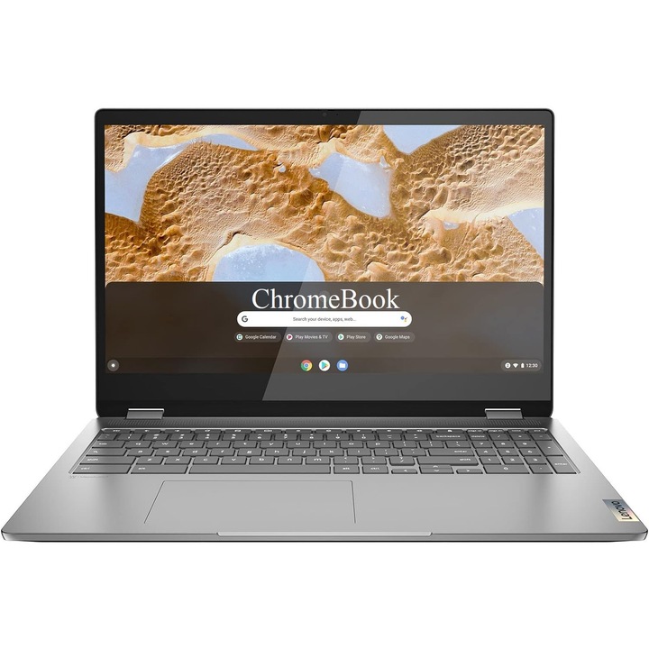 Лаптоп Lenovo IdeaPad Flex 3 Chrome 15IJL7, 15.6″ FHD IPS Touchscreen 300nits, Intel Pentium Silver N6000 4-core, 8GB DDR4, 128 GB eMMC, Intel UHD Graphics, 1.90 kg Arctic Grey