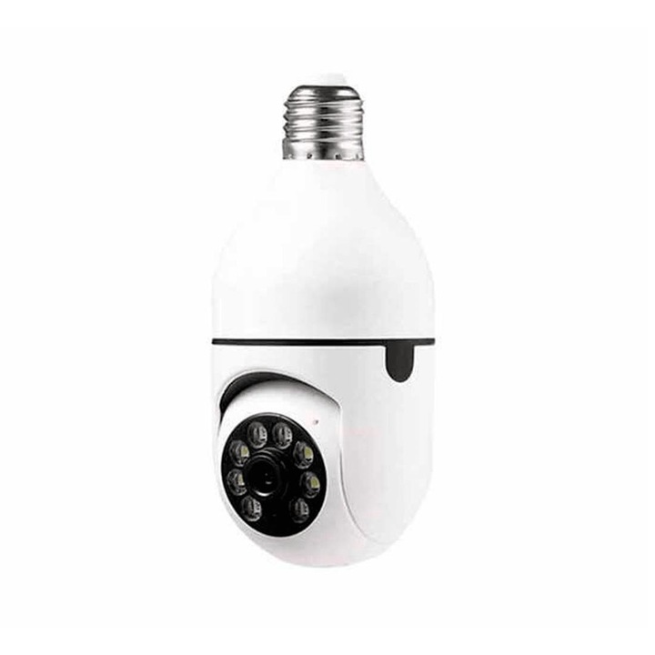 Куполна камера V380Pro, Видео и аудио наблюдение, Въртяща, E27, Wi-Fi, 5G, 5MP, 1080p