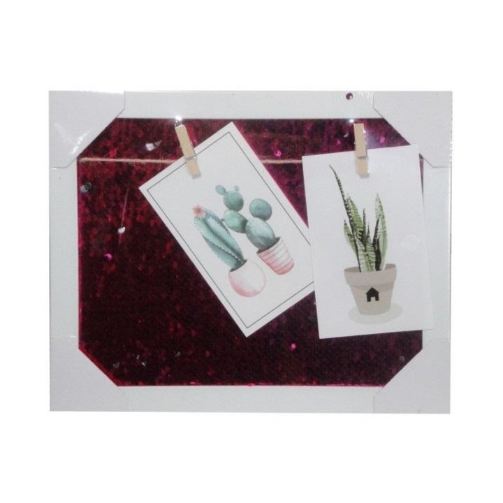 Rama foto clasica SWEDE, cu paiete si snur, 23x28cm