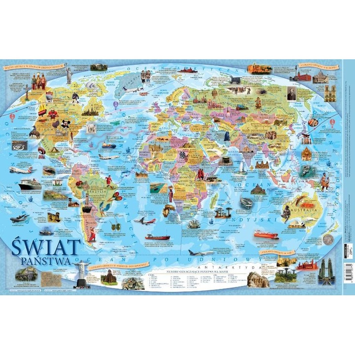 Harta geografica, Demart, Multicolor