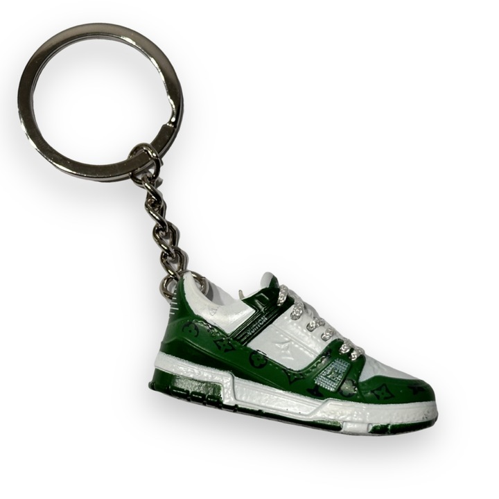 Ключодържател Louis Vuitton Trainer, зелено-бял