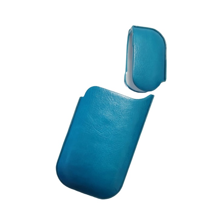 Husa Flippy pentru IQOS 2.4 Plus, Capac de Protectie, Anti Soc si Zgarieturi, din Piele Ecologica, 43 g, 12 x 6 x 2.5 cm, Turcoaz