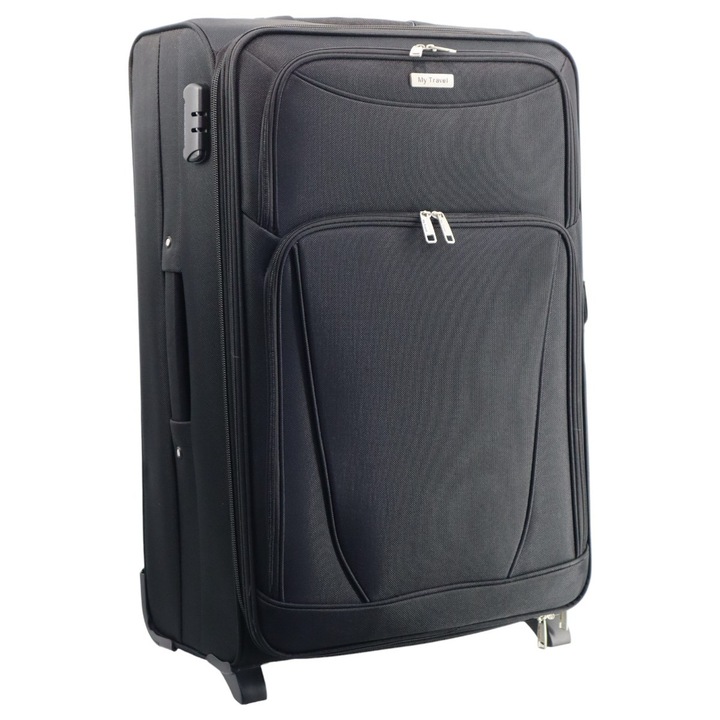 Troler de cabina My Travel A-03, dimensiune mica 20", 51x37x24cm, negru