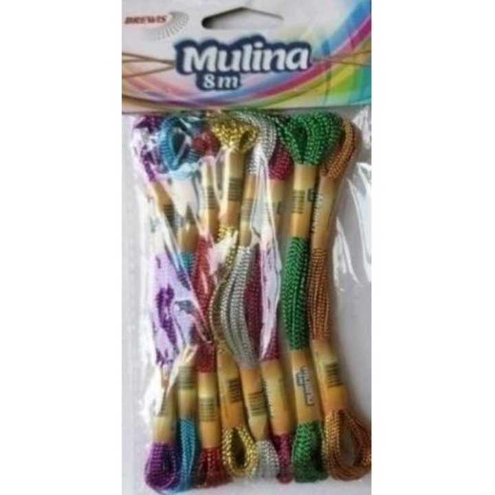 Set 8 fire textile BREWIS, metalizate, 8m, multicolor