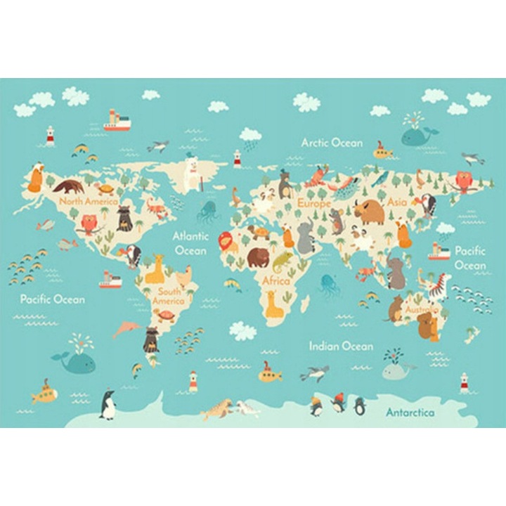 Mozaic cu diamante, Model Harta lumii, 60x80, Multicolor