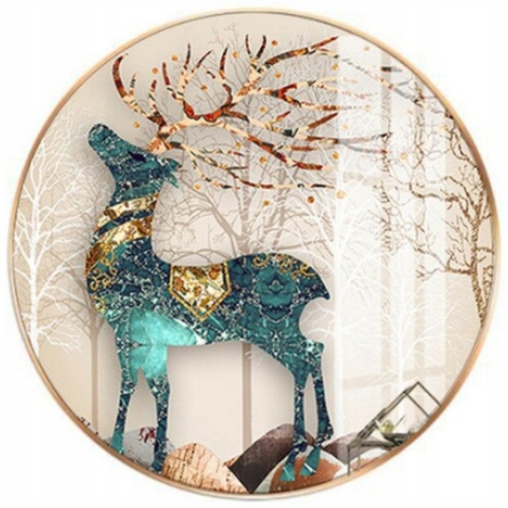 Set broderie cu diamante Haft Diamentowy XL - 50x50 cm, Natura, Jelen, Multicolor