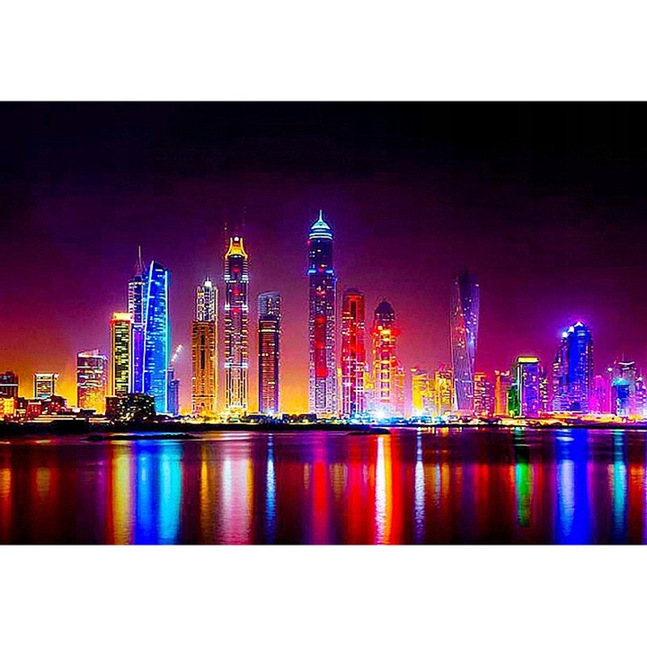 Set broderie cu diamante, Model Dubai, 50x70, Multicolor