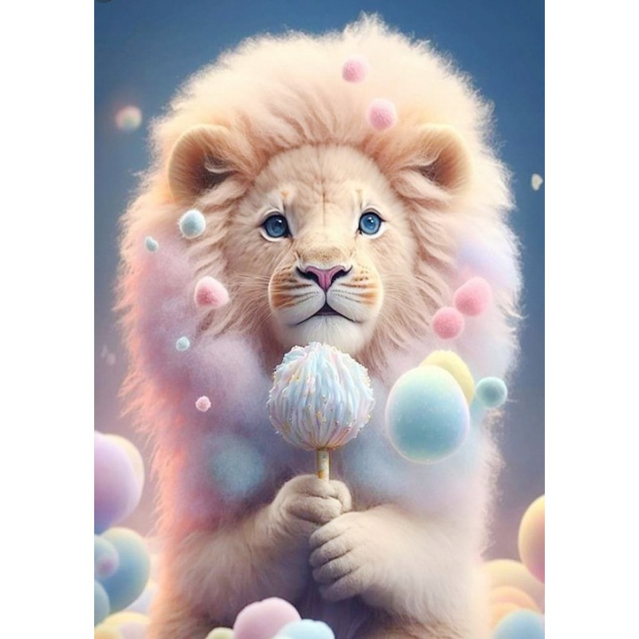 Set broderie cu diamante, Model-Leu, 30x40, Multicolor