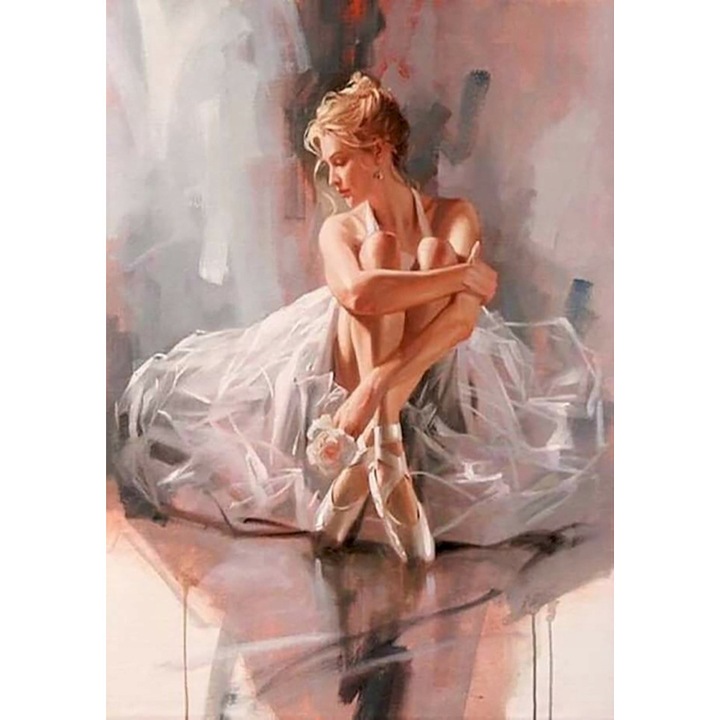 Ob_L_71 - Tablou cu diamant 30x40 - Figurine, Balerina