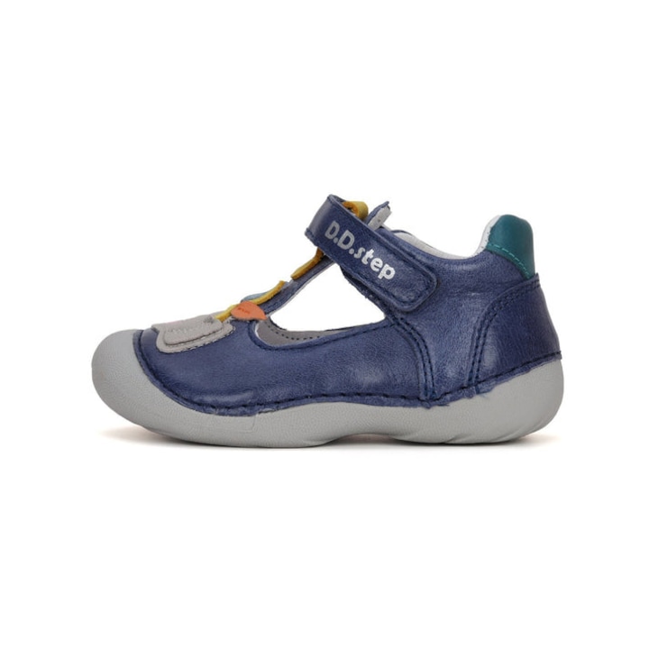 Pantofi copii primii pasi, dd step, H015-41764, Piele naturala, Albastru, Albastru