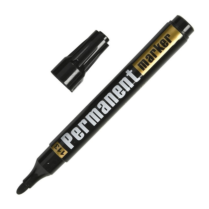 Set 12 buc, 1 cutie, Marker permanent, CNX, negru, 2-3mm, Uscare rapida