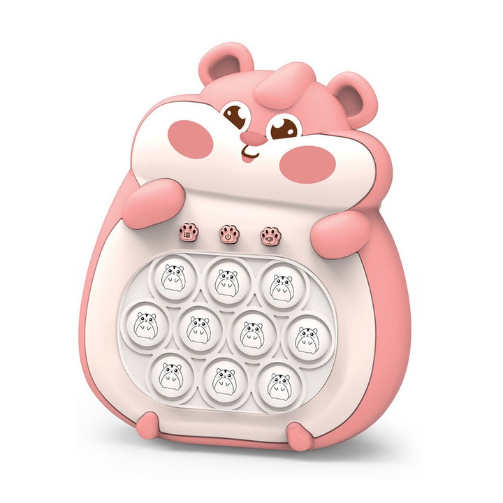 Consola de joc portabila, Interactiva, 4 moduri de joc, ABS, Roz