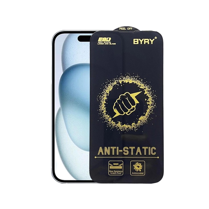 Folie de Sticla Compatibila IPhone 13 / 13 Pro / 14, Premium Tempered Glass, Full Screen. Anti-Static