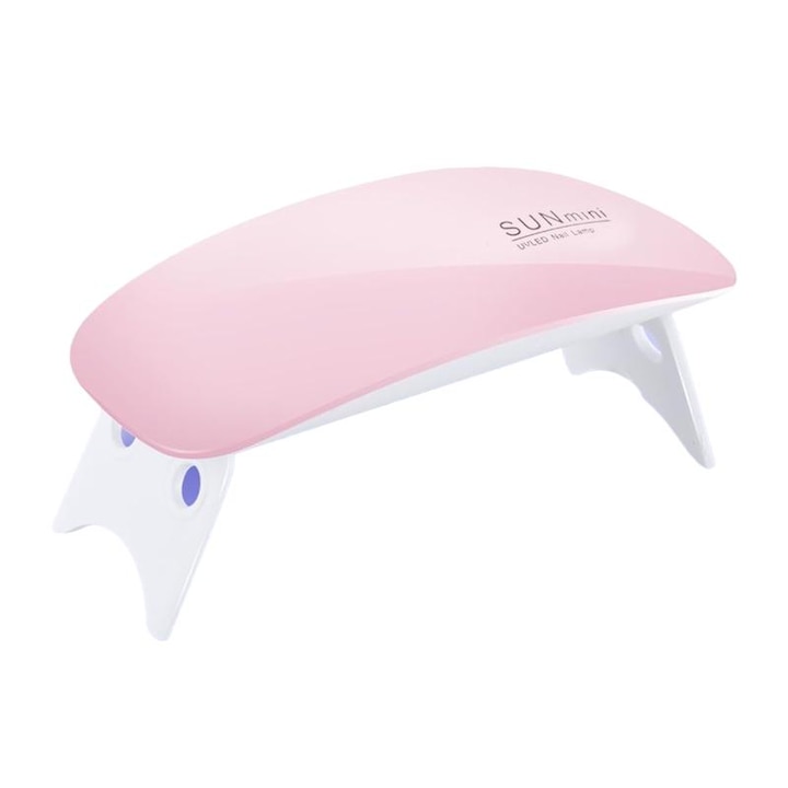 UV/LED lámpa, SUNMini, 6W, 2 időzítő, 60x180s, rózsaszín