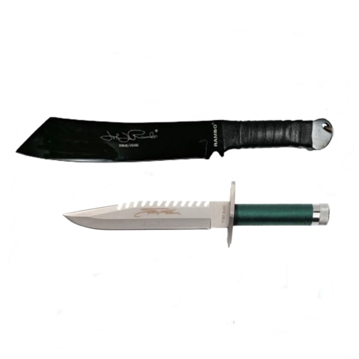 Set Cutit de vanatoare First Blood si Maceta Rambo, DEPOX®, Teaca inclusa