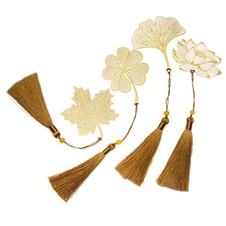 Set 4 semne de carte, Metal, Auriu