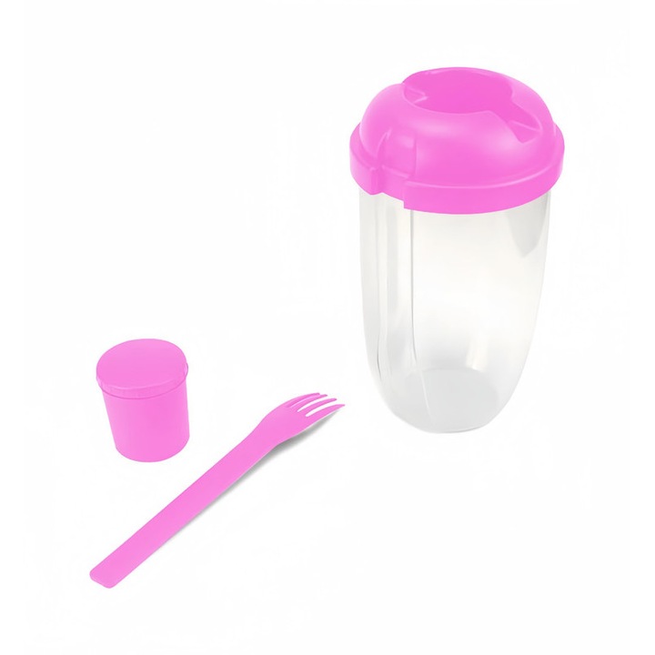 Cutie alimentara, Plastic, 11 x 20cm, Roz, 1000 ml