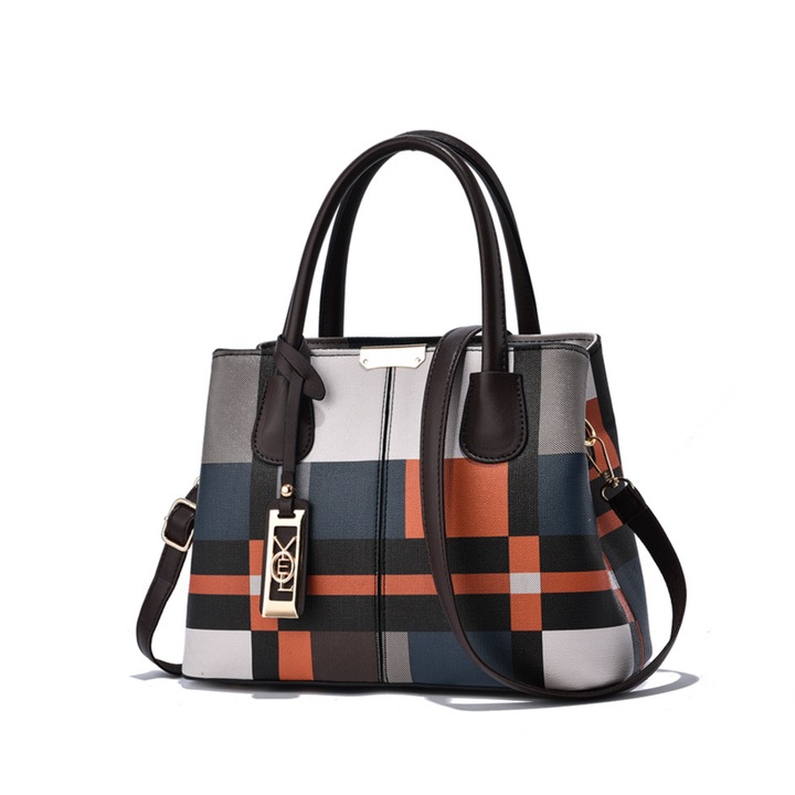 Kockas taska, Barna, 30 x21 x 13