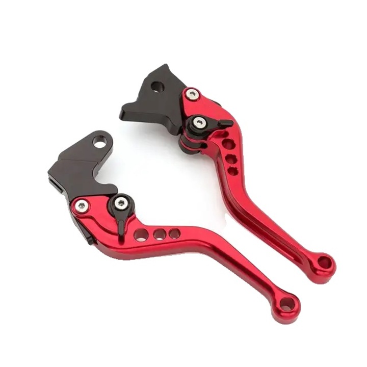 Set manete frana si ambreiaj, Benelli TNT 125 135, CNC, scurte, rosii