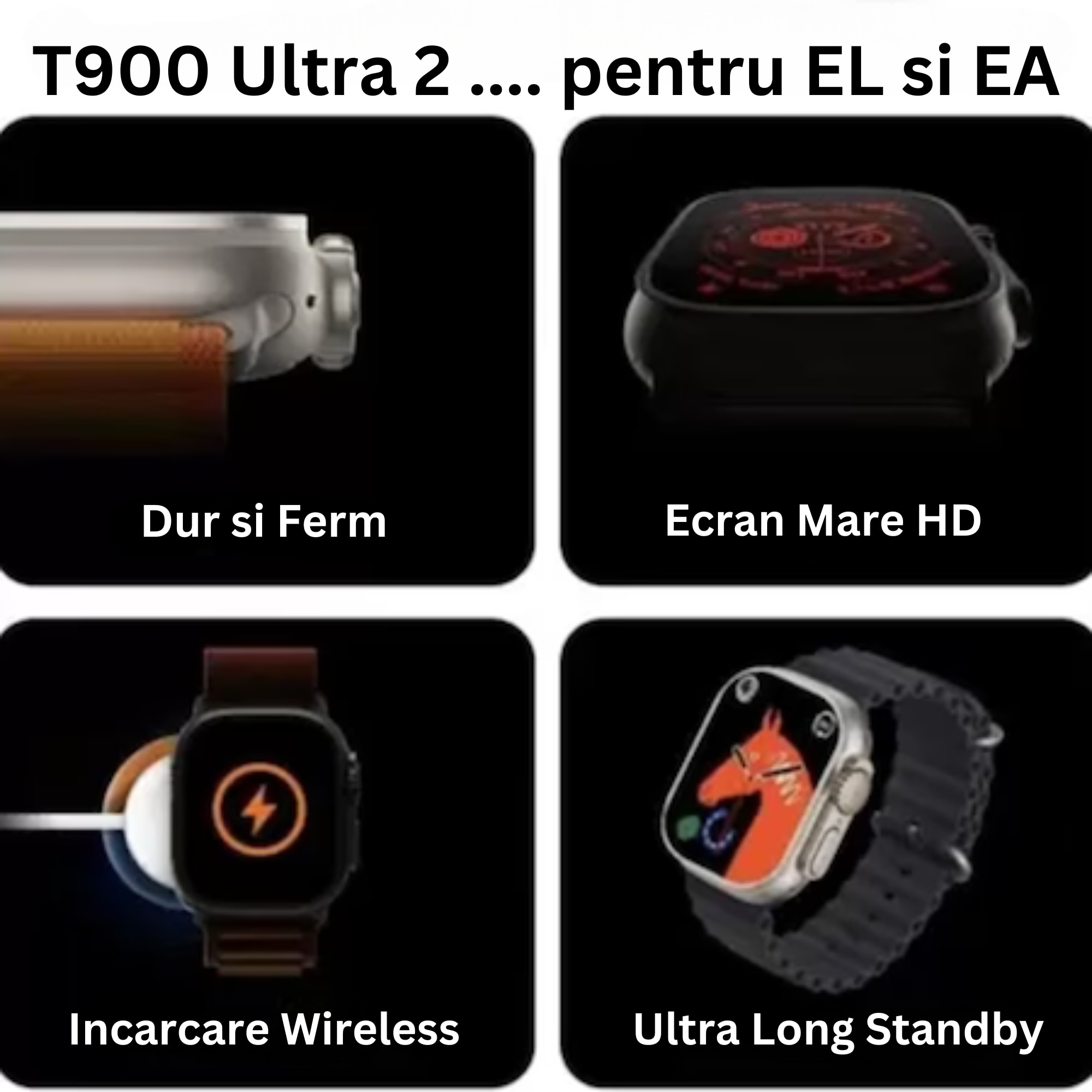 T900 Ultra Smartwatch T900 ULTRA, 49 mm, Безжично зареждане, Обаждания, Известия ...