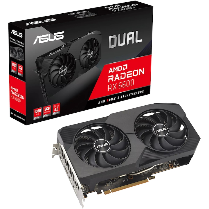Видео карта ASUS AMD Radeon™ RX 6600 V2 Dual, 8GB GDDR6, 128-bit