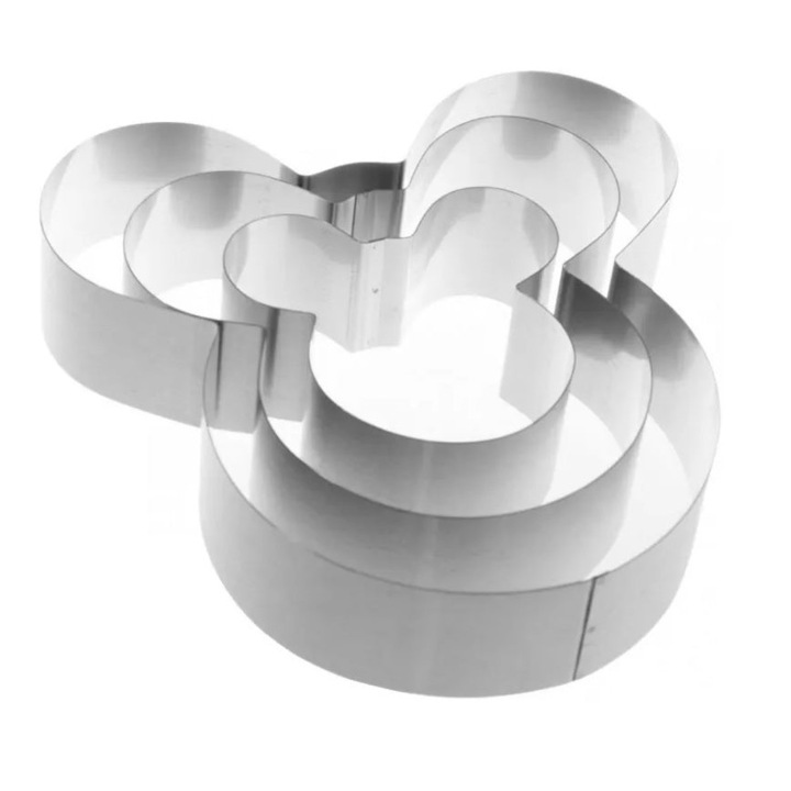 3 részes készlet Miki egér alakú tortafelsők sütéséhez