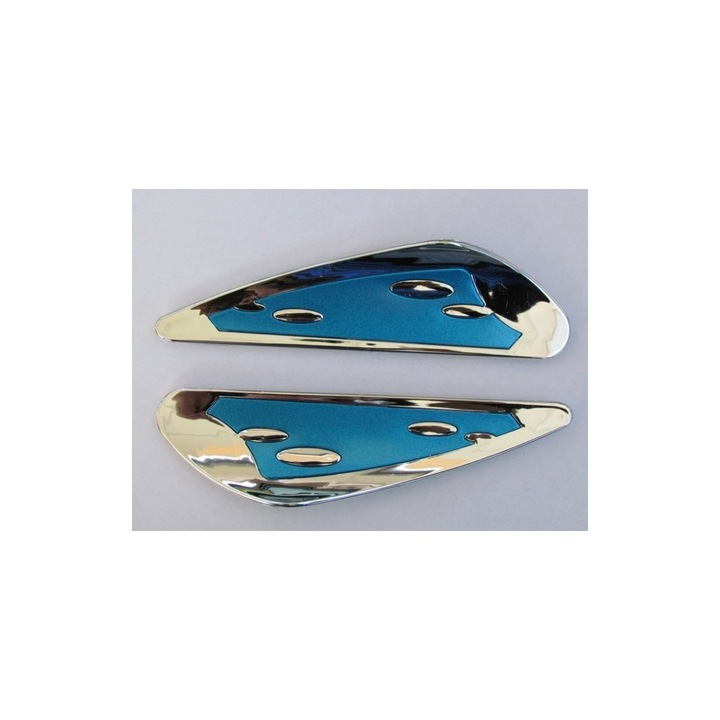 2 db króm univerzális díszkészlet autótörlőhöz, kék színű