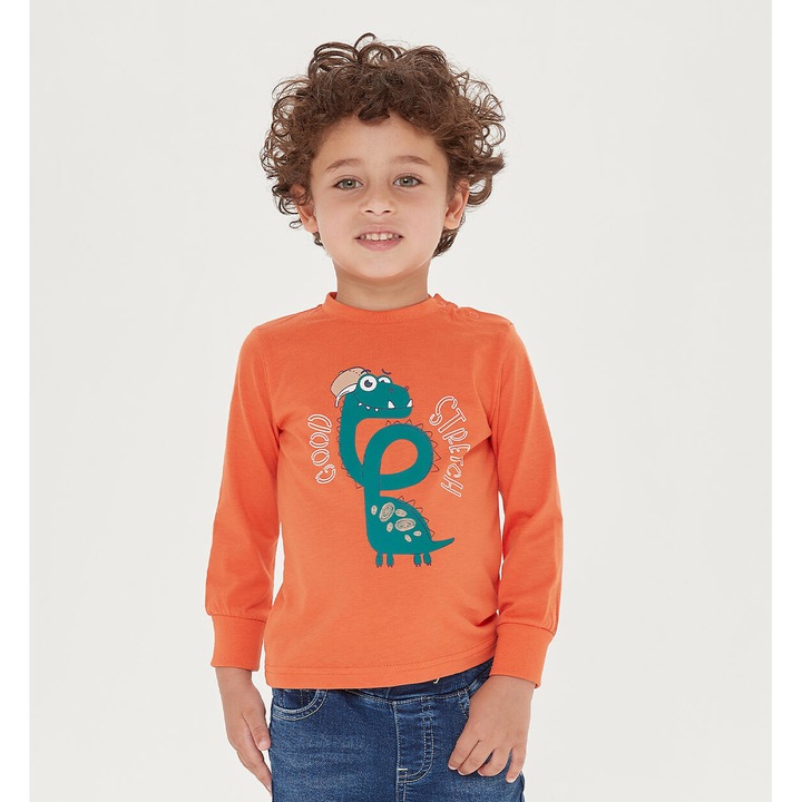 Nyomtatott blúz fiúknak, Sarabanda, 0.7034, Narancs