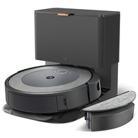 Robot de aspirare cu mop, iRobot Combo i5+, i557840, golire automata in CleanBase, sistem de curatare Aeroforce in 4 etape, recipient lavabil, wi-fi, navigare inteligenta si harta, control prin aplicatia iRobot Home, Dirt Detect, gri/negru