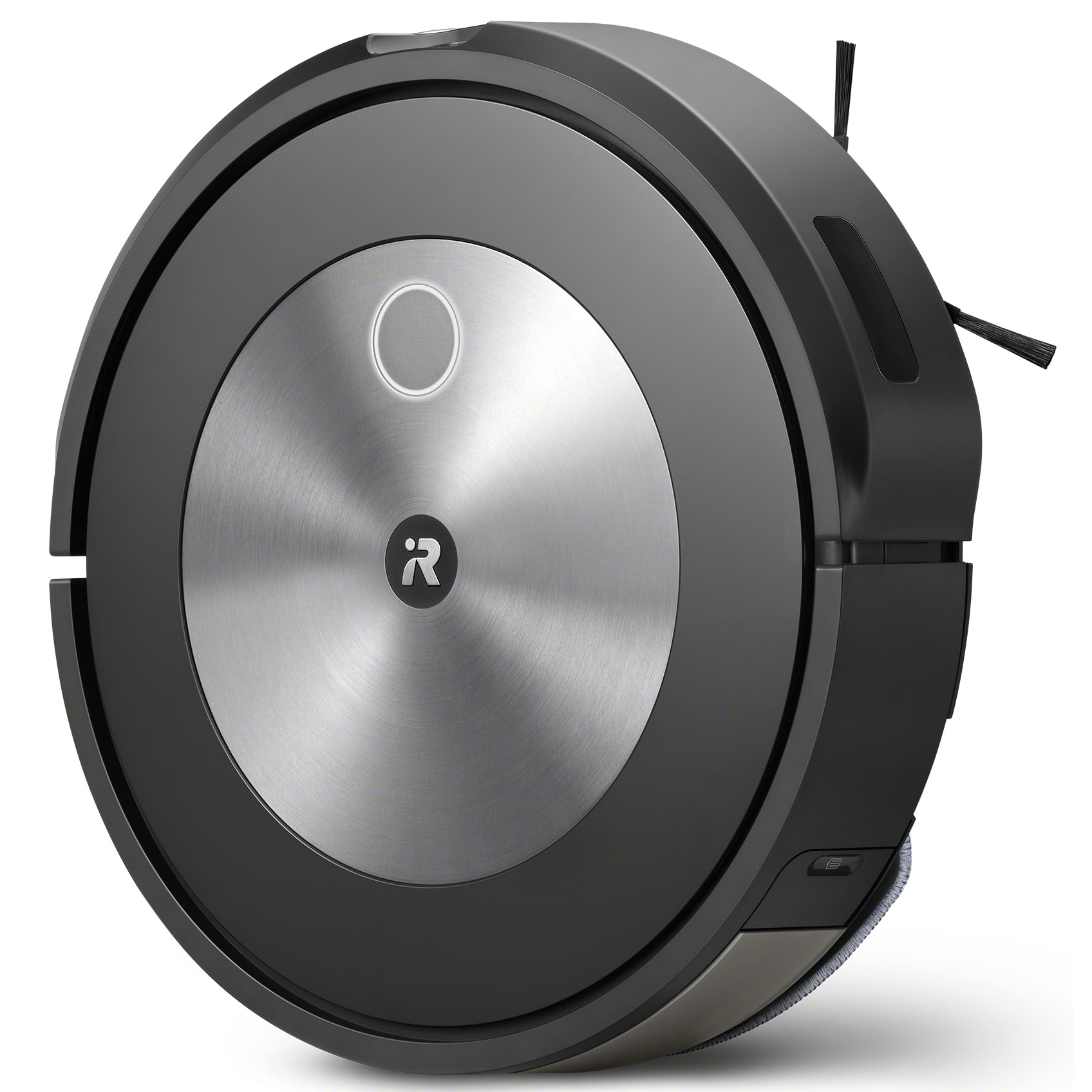 Robot de aspirare cu mop, iRobot Combo j5+, j557840, golire automata in CleanBase, sistem Aeroforce in 4 etape, recipient lavabil, ocoleste obstacolele - PrecisionVision, harti in aplicatia iRobot Home, Dirt Detective, gri/negru
