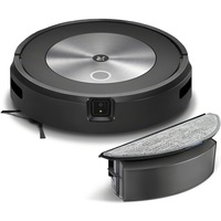 Robot de aspirare cu mop, iRobot Combo j5, j517840, sistem de curatare Aeroforce in 4 etape, recipient lavabil, ocoleste obstacolele - PrecisionVision, 10 harti in aplicatia iRobot Home, Dirt Detective, zone de curatare personalizabile, gri/negru