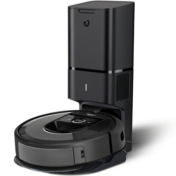 Robot de aspirare cu mop, iRobot Combo i8+, i857840, golire automata in CleanBase, sistem de curatare Aeroforce in 4 etape, recipient lavabil, navigare iAdapt, 10 harti in aplicatia iRobot Home, Dirt Detect, zone keep out, negru