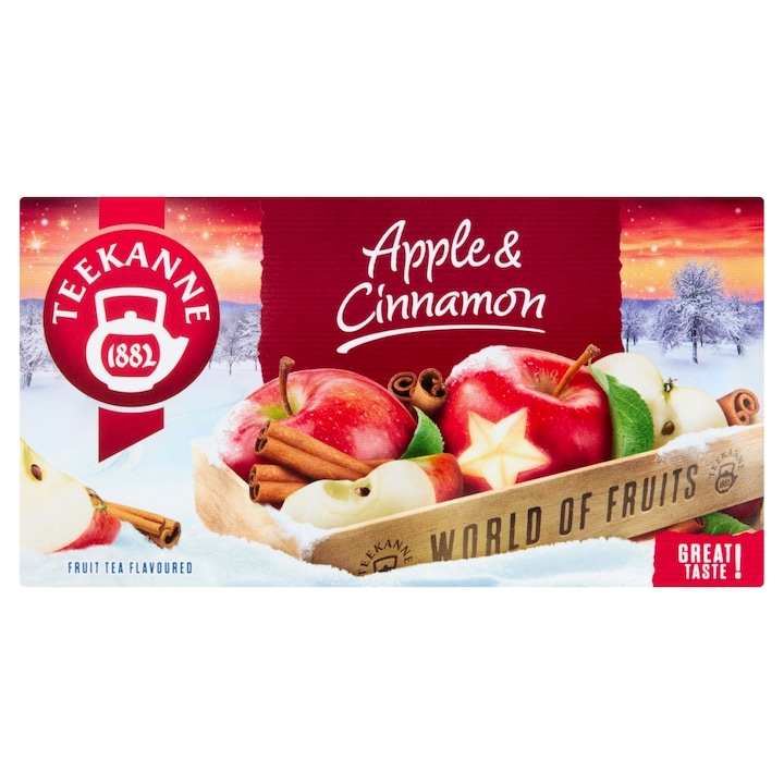 Плодов чай Teekanne World of Fruits ябълка и канела, 45g, 20 торбички