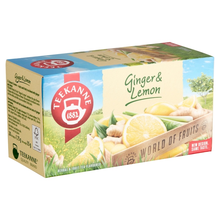 Teekanne World of Fruits плодов чай джинджифил и лимон, 35 гр., 20 торбички
