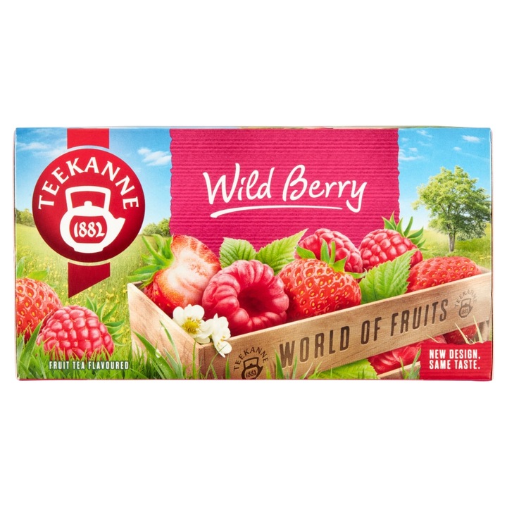 Плодов чай Teekanne World of Fruits Wild Berry с вкус на ягода и малина, 40g, 20 филтъра