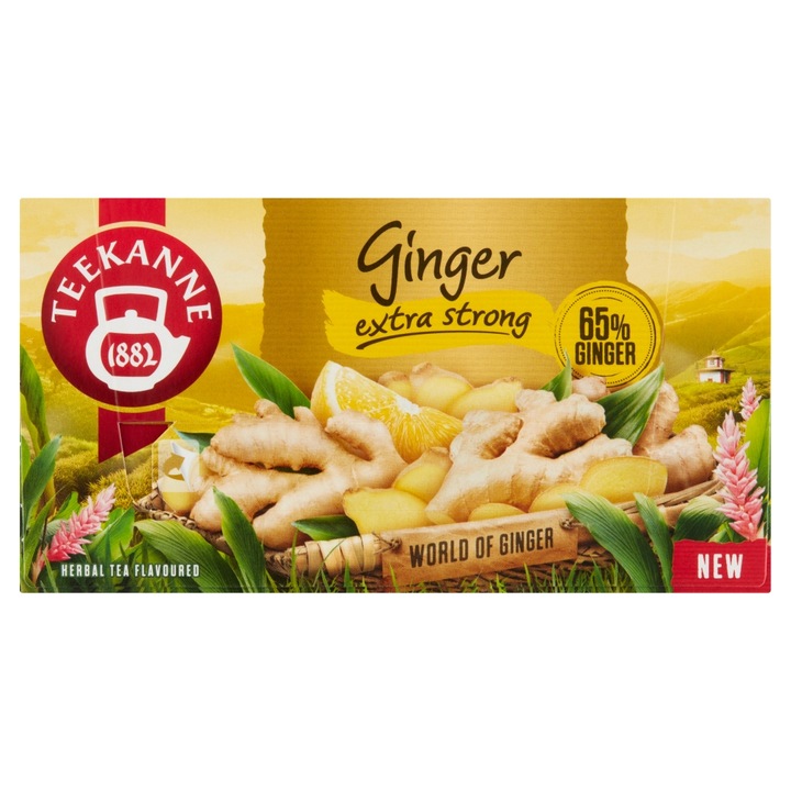 Teekanne World of Ginger Extra Strong чай от джинджифил с вкус на лимон, 35g, 20 пакетчета