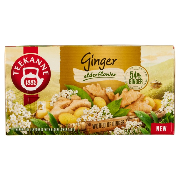 Teekanne World of Ginger чай от джинджифил с вкус на цвят от бъз, 35g, 20 торбички